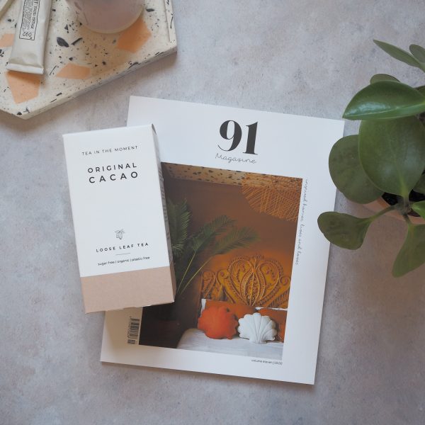 91 Magazine and Tea in the Moment Cacao tea