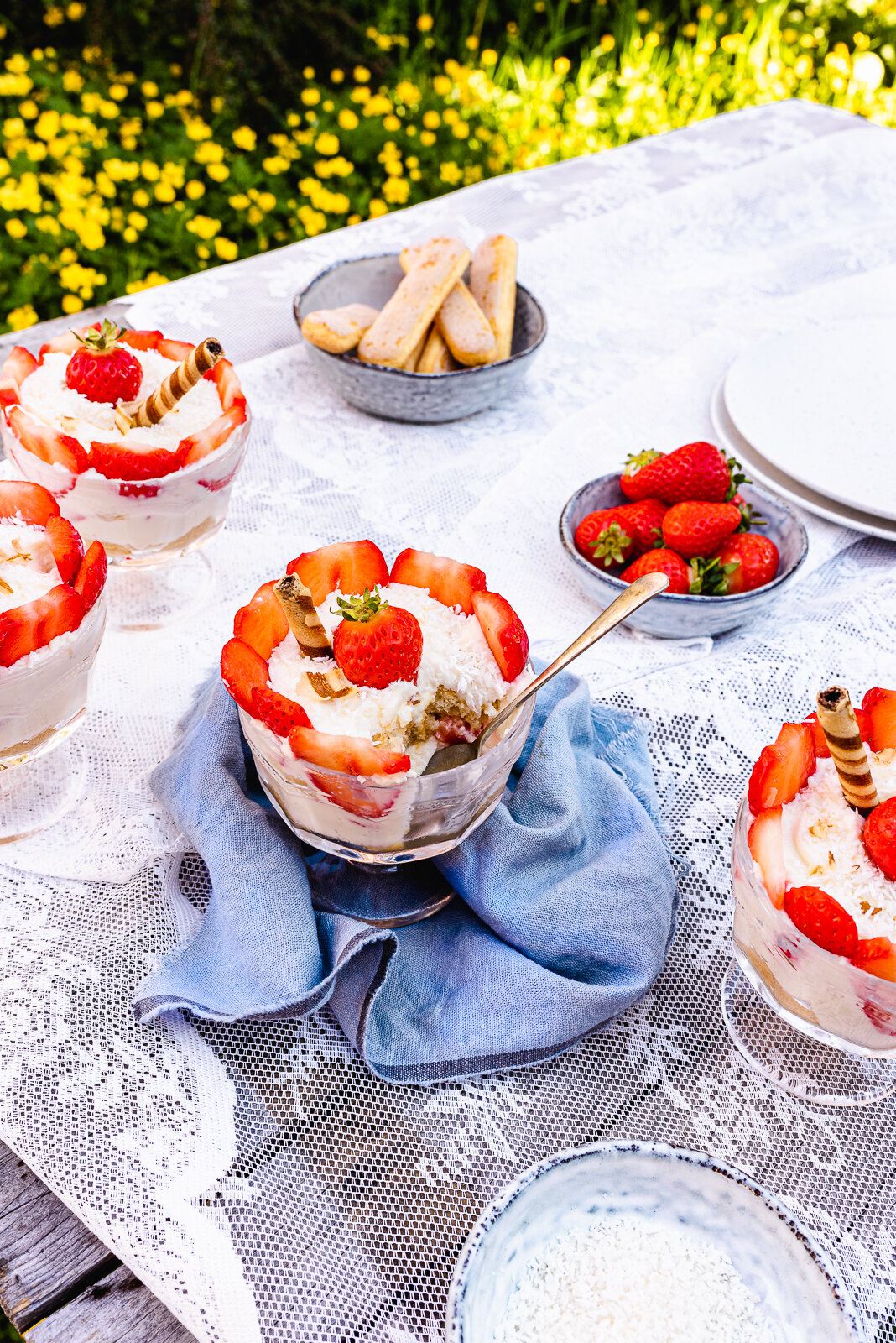 Recipe for Strawberry and Coconut Rum Tiramisu - perfect for a garden party this summer