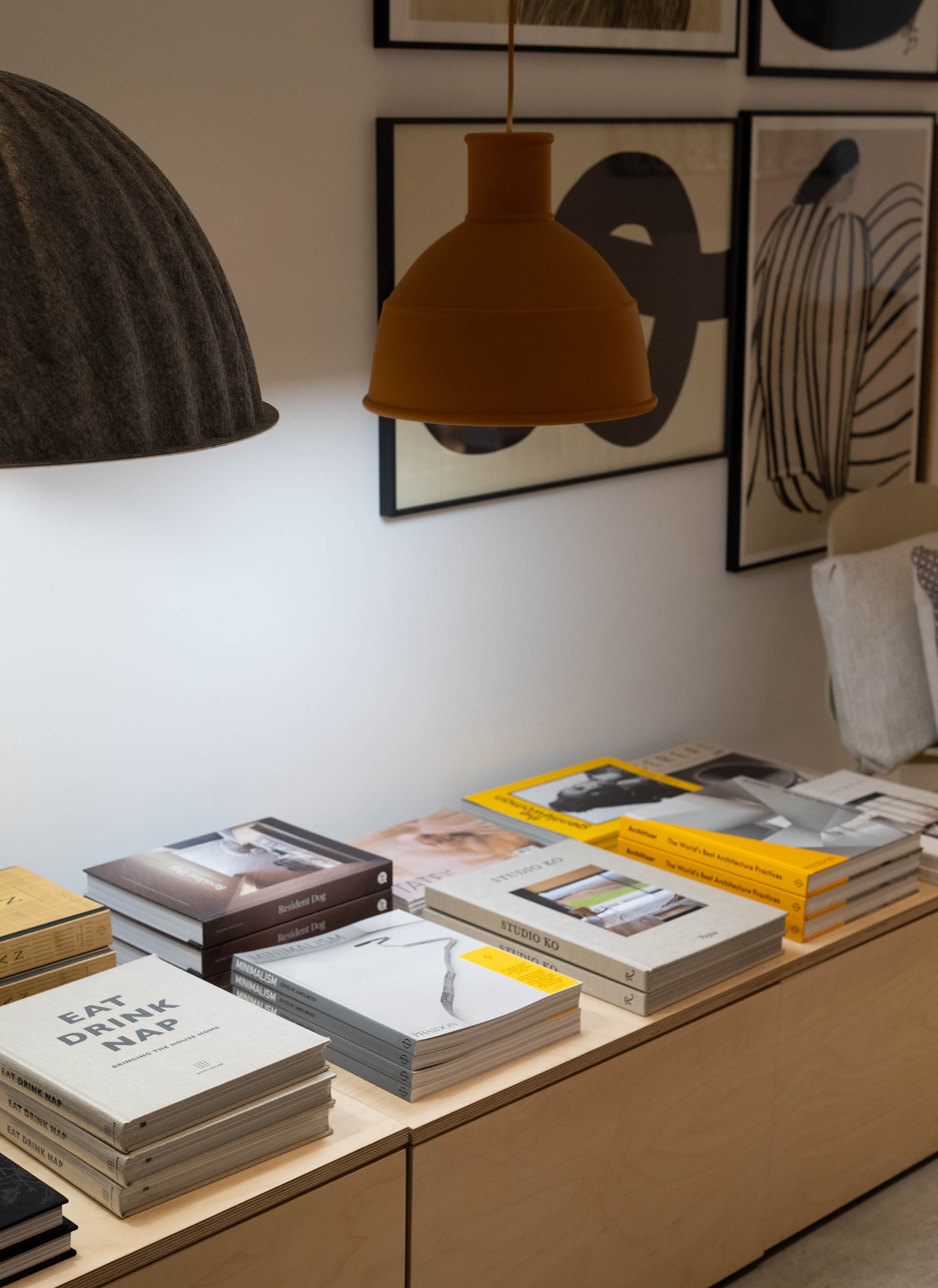 Curated magazine piles at independent interior store Map Stores