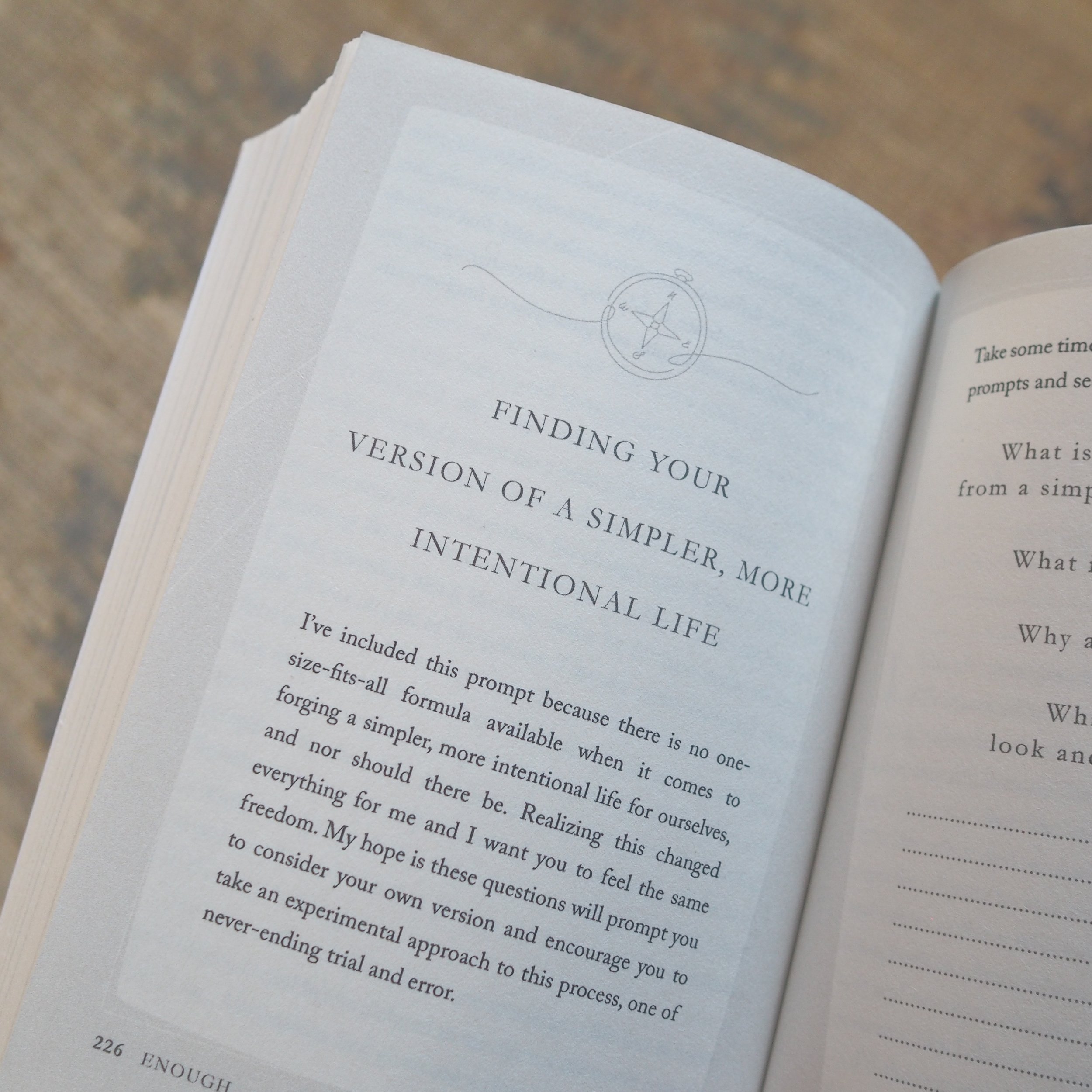 Text on the inside pages of a book