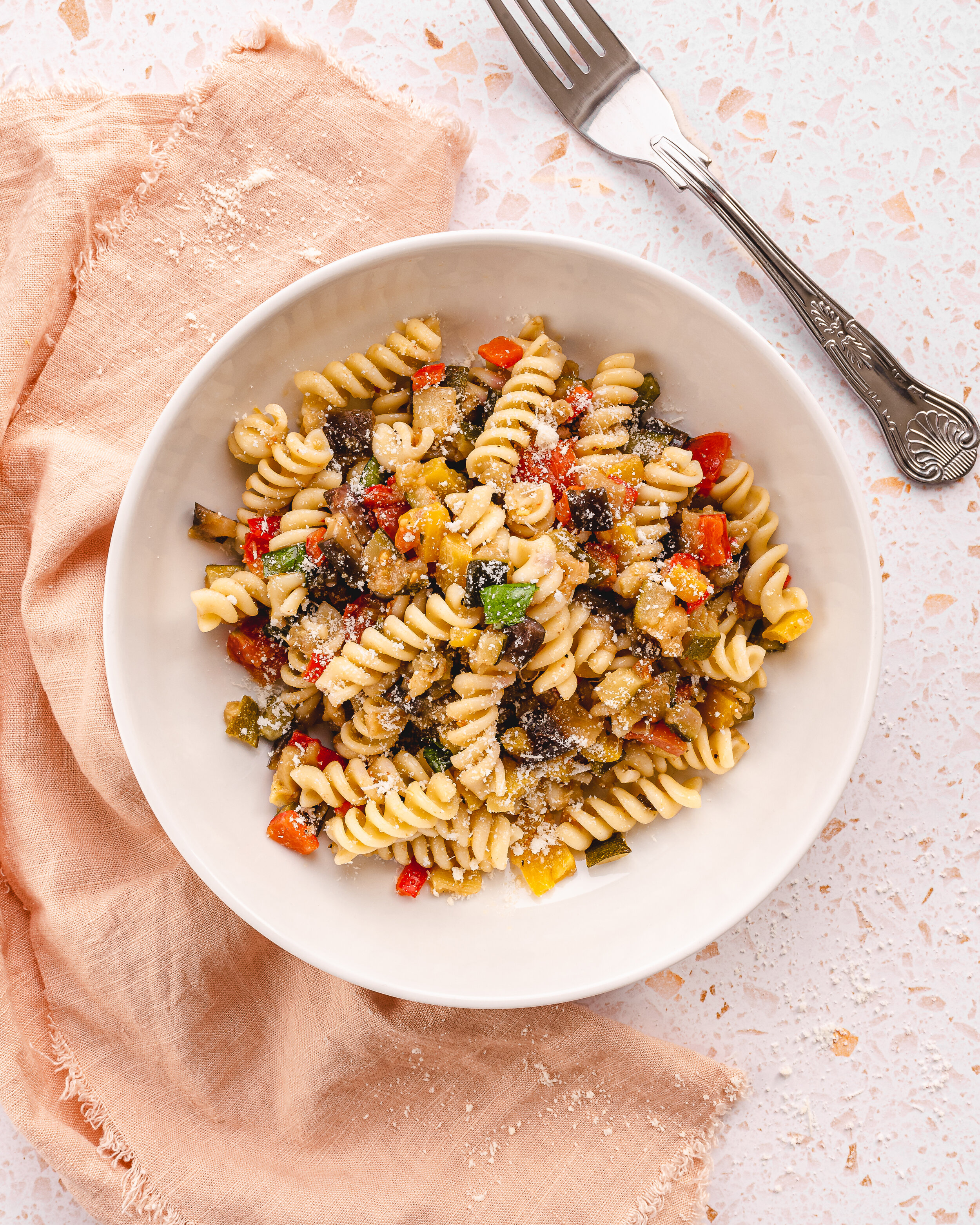 vegan recipe: mediterranean vegetable pasta