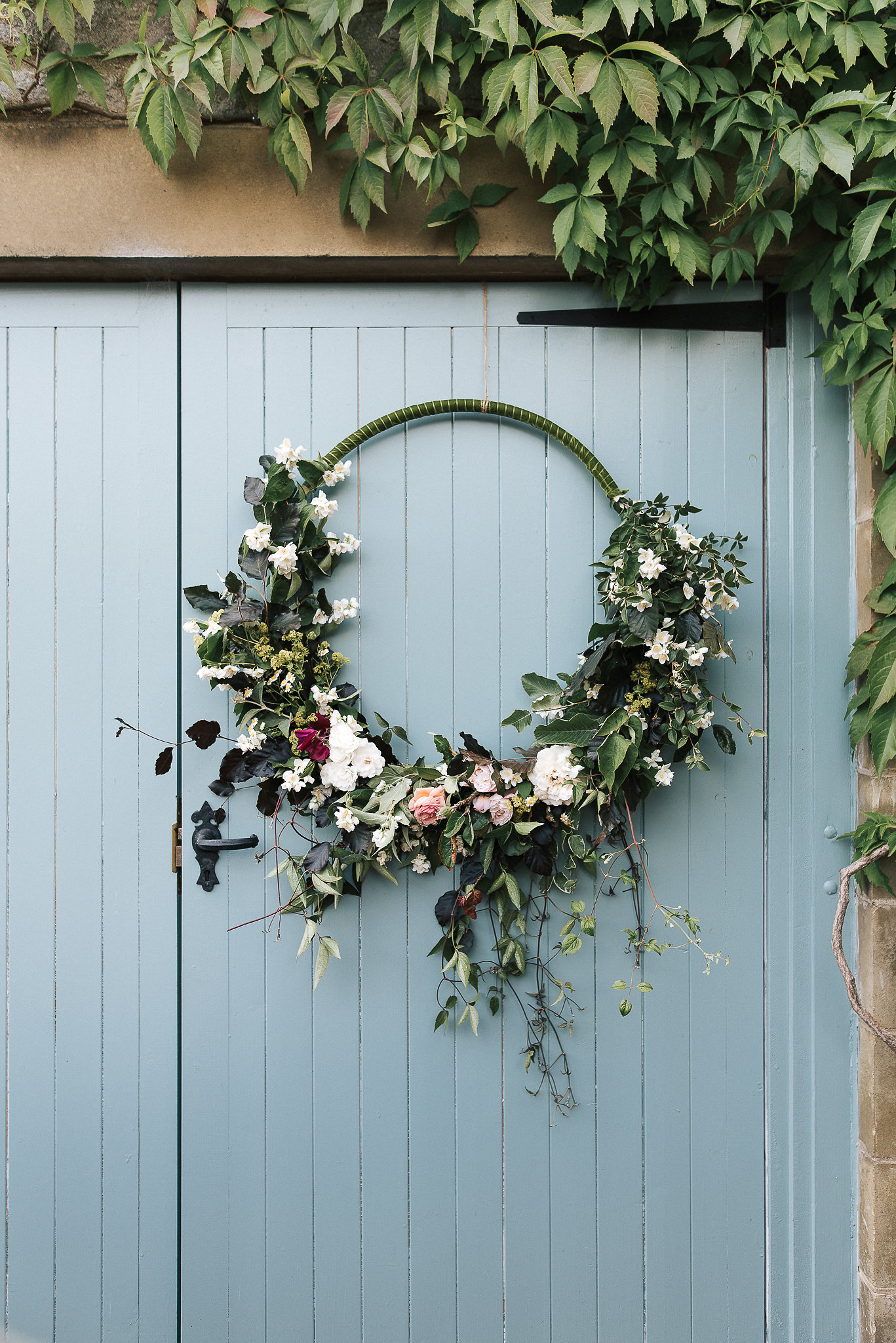 Floral hoop decoration - using British grown flowers