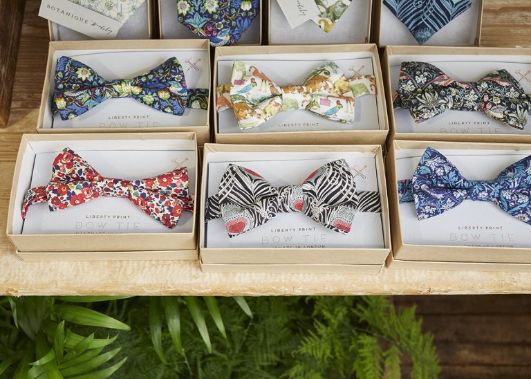 Liberty print bow ties in gift box