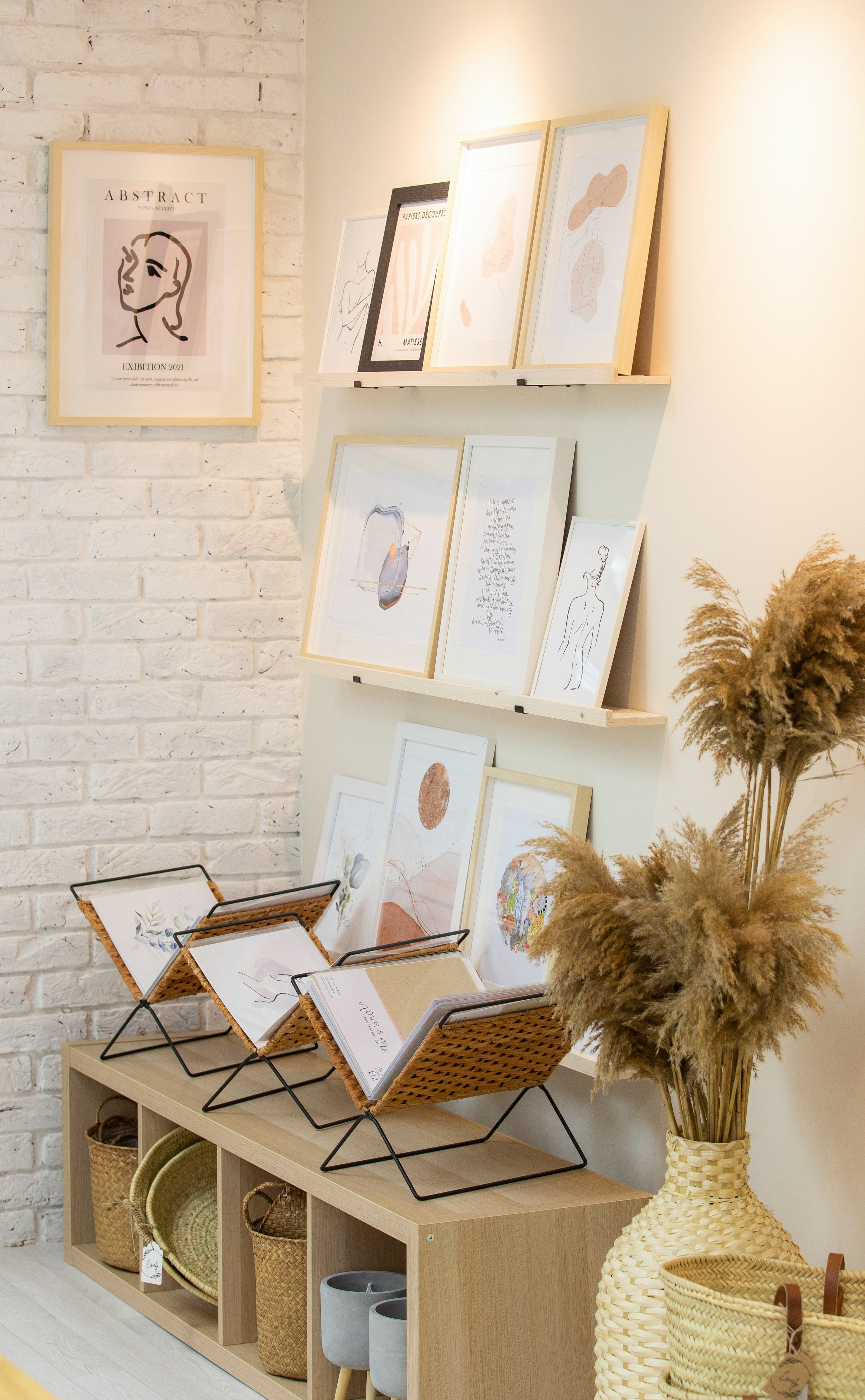 Minimalistic prints inside independent homeware store Lively, Staffordshire