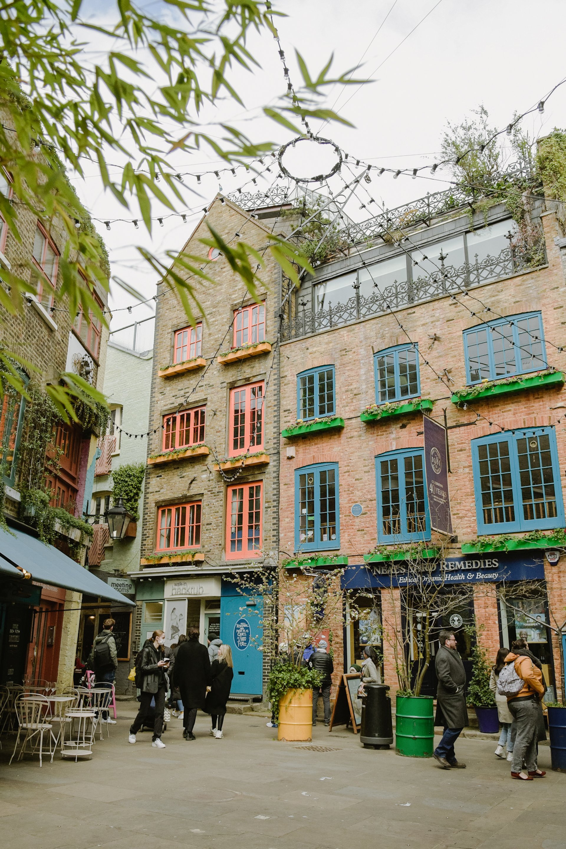 Beautiful old buildings in Neals Yard, Covent Garden, London