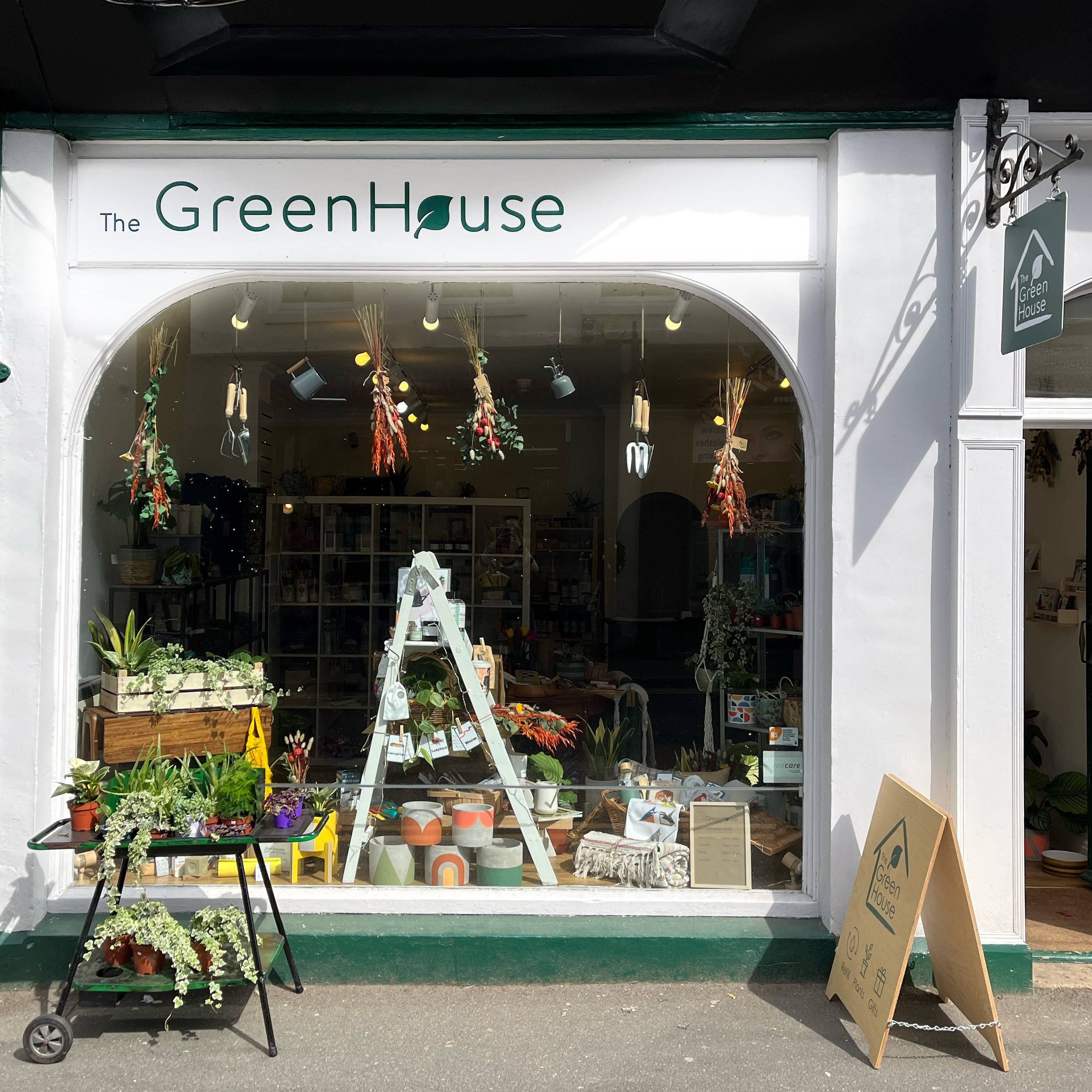 Exterior of The Greenhouse, a zero waste store in Ripon, Yorkshire