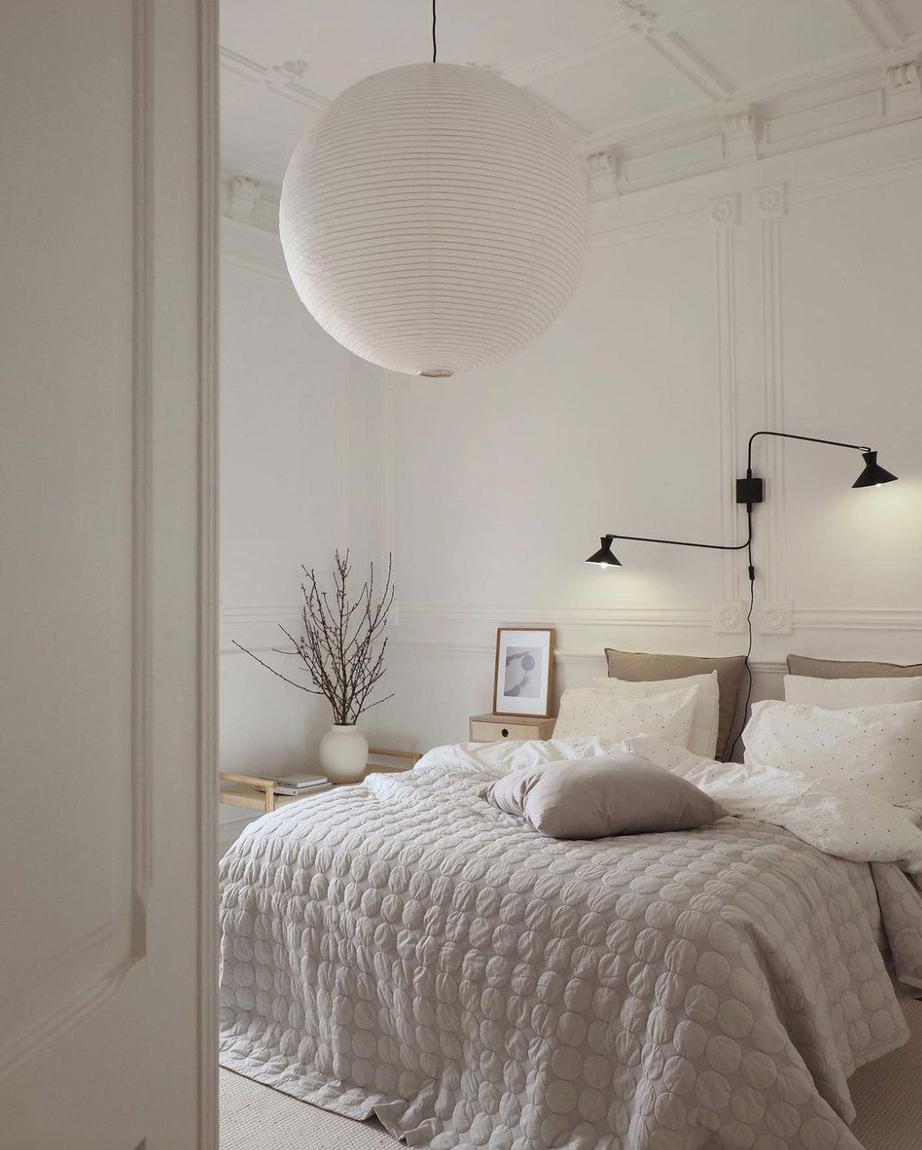 Light and airy Scandi style bedroom with modern decor