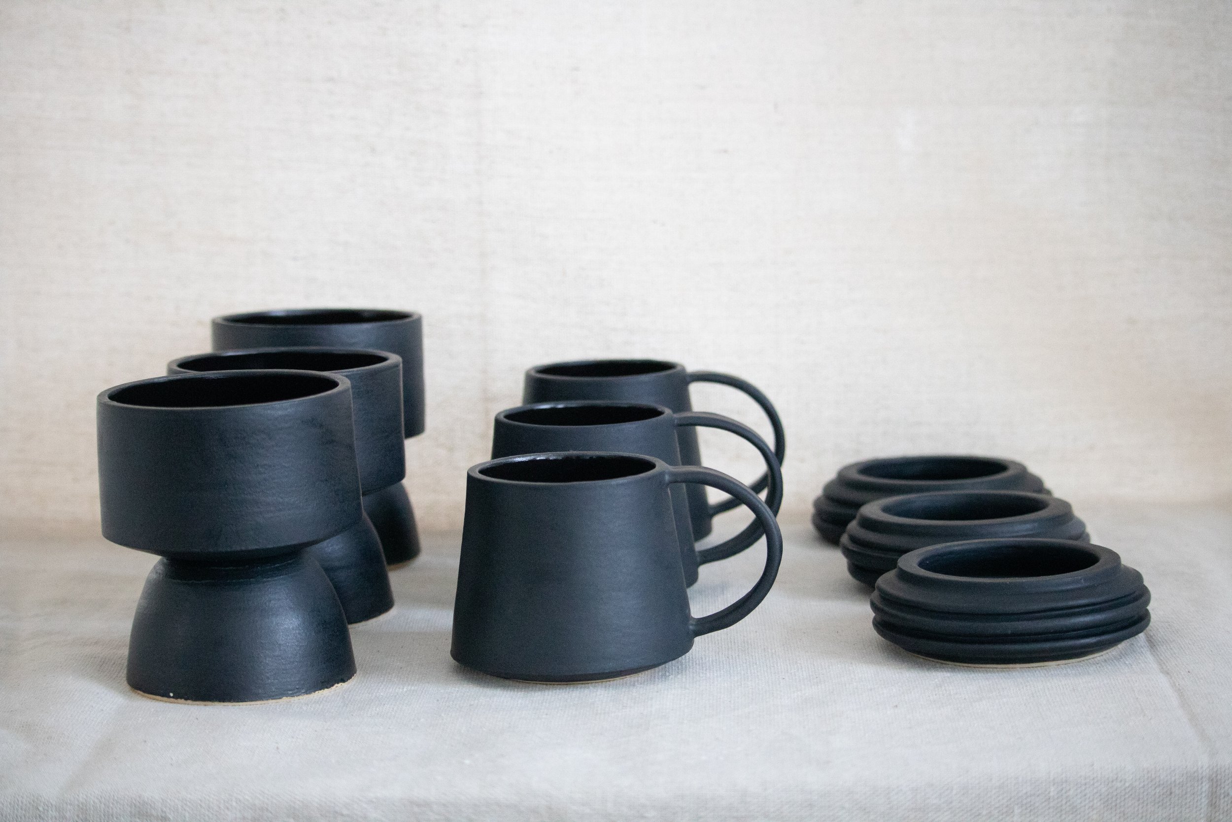 All black ceramic designs by Grey Remedy