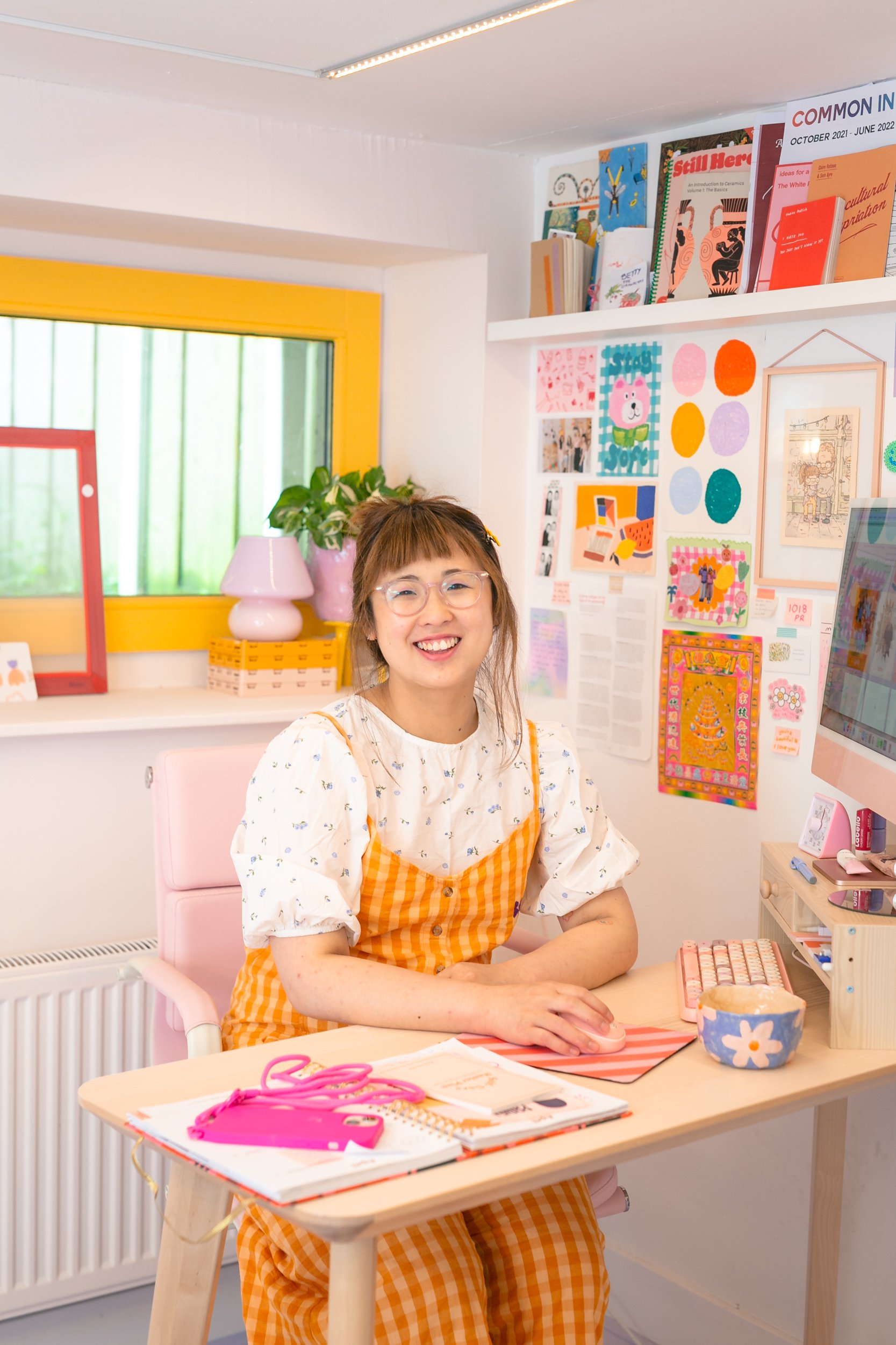 Alina Tang of Pansy in her colourful studio space