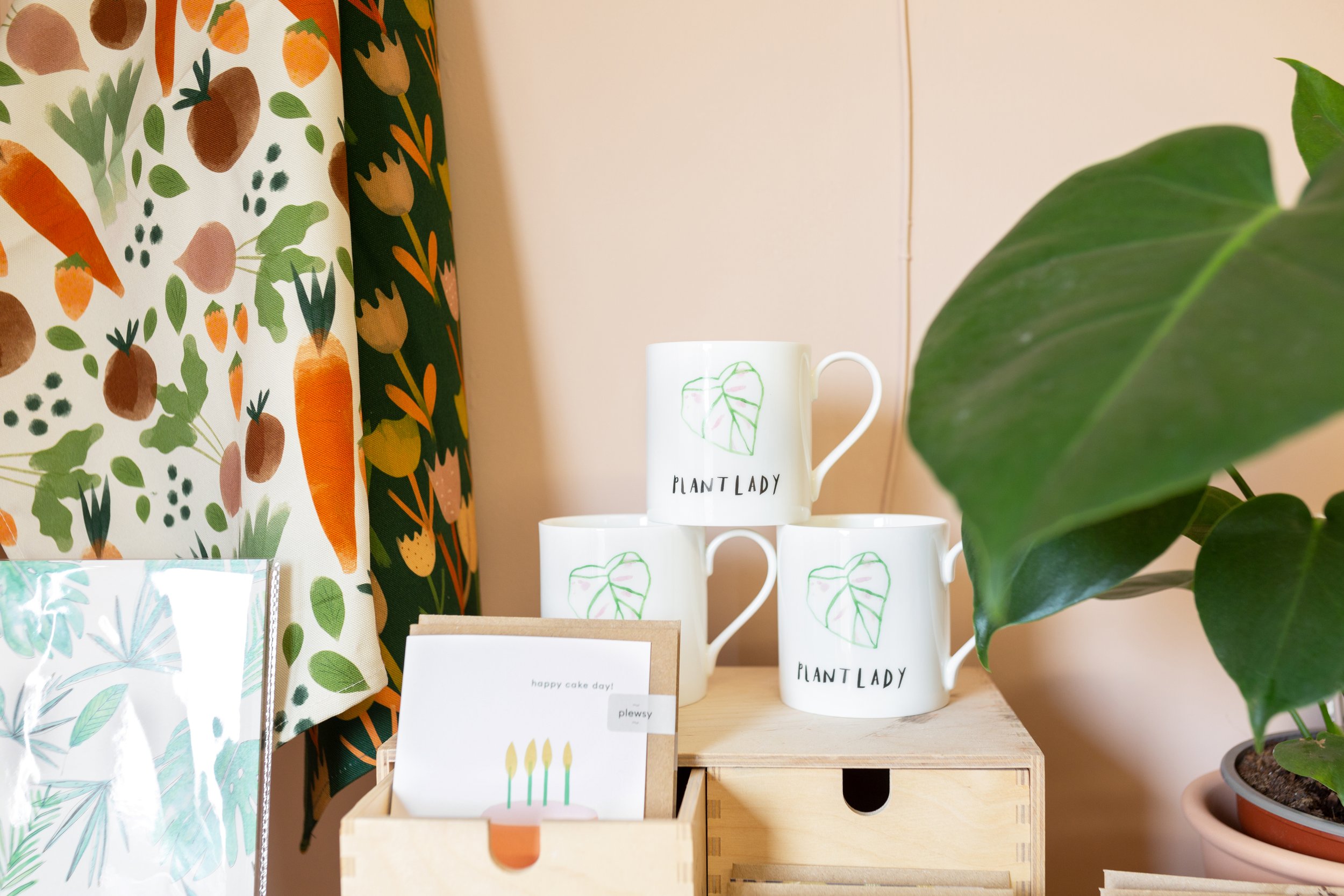Plant lady mugs designed by Plewsy