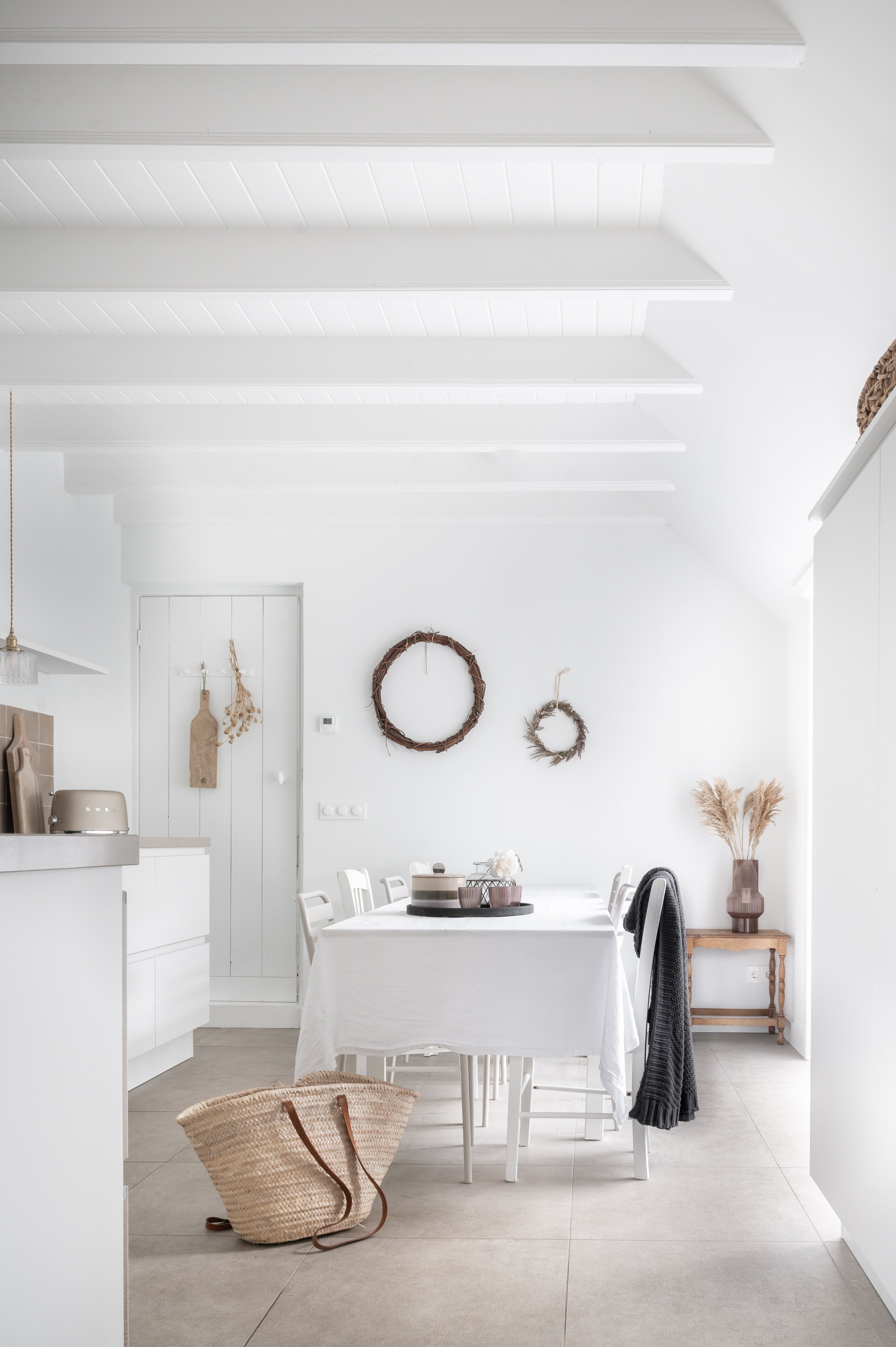 White, airy modern farmhouse kitchen