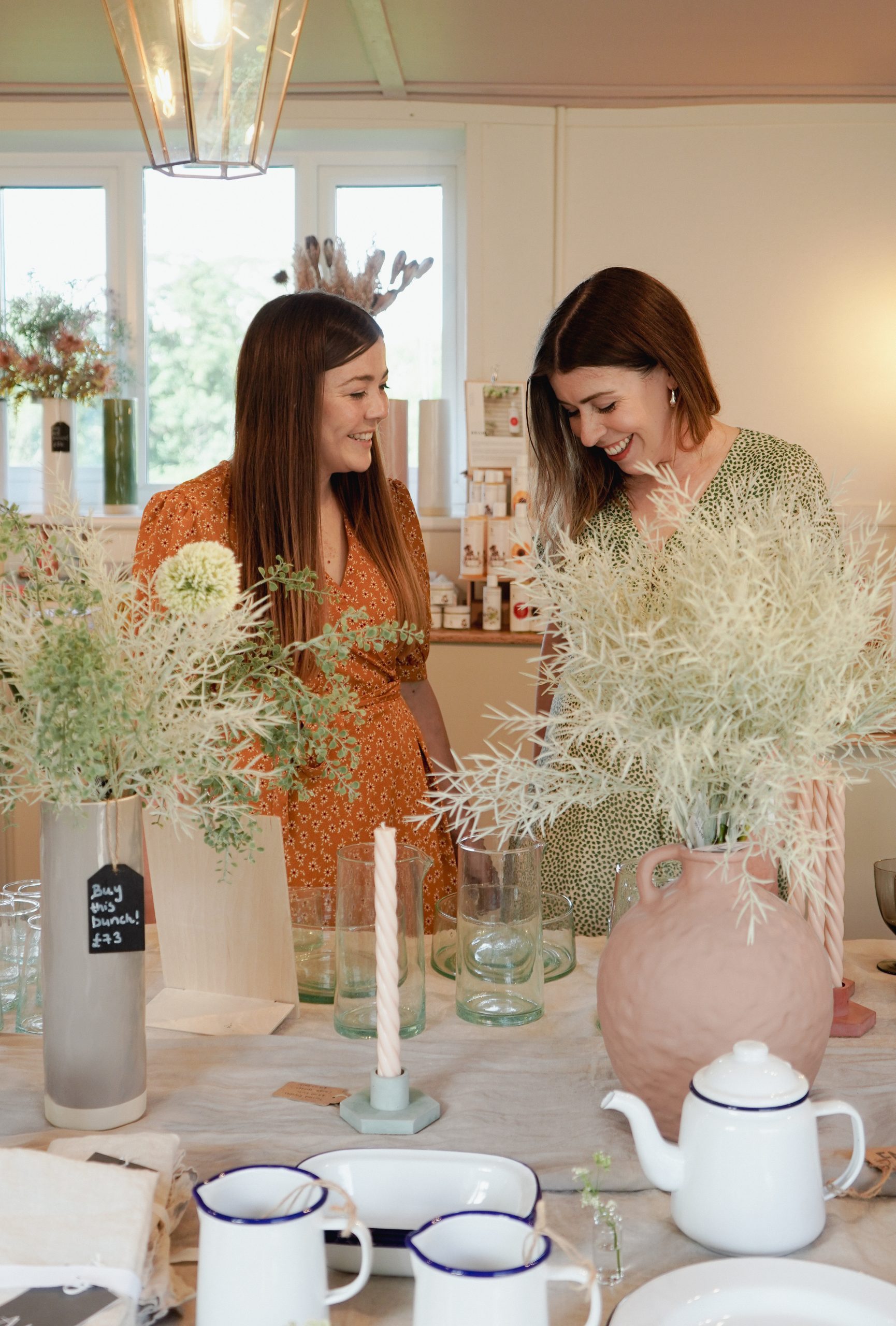 Hannah and Abi Coker in the Croft and Clay independent lifestyle store in Kent