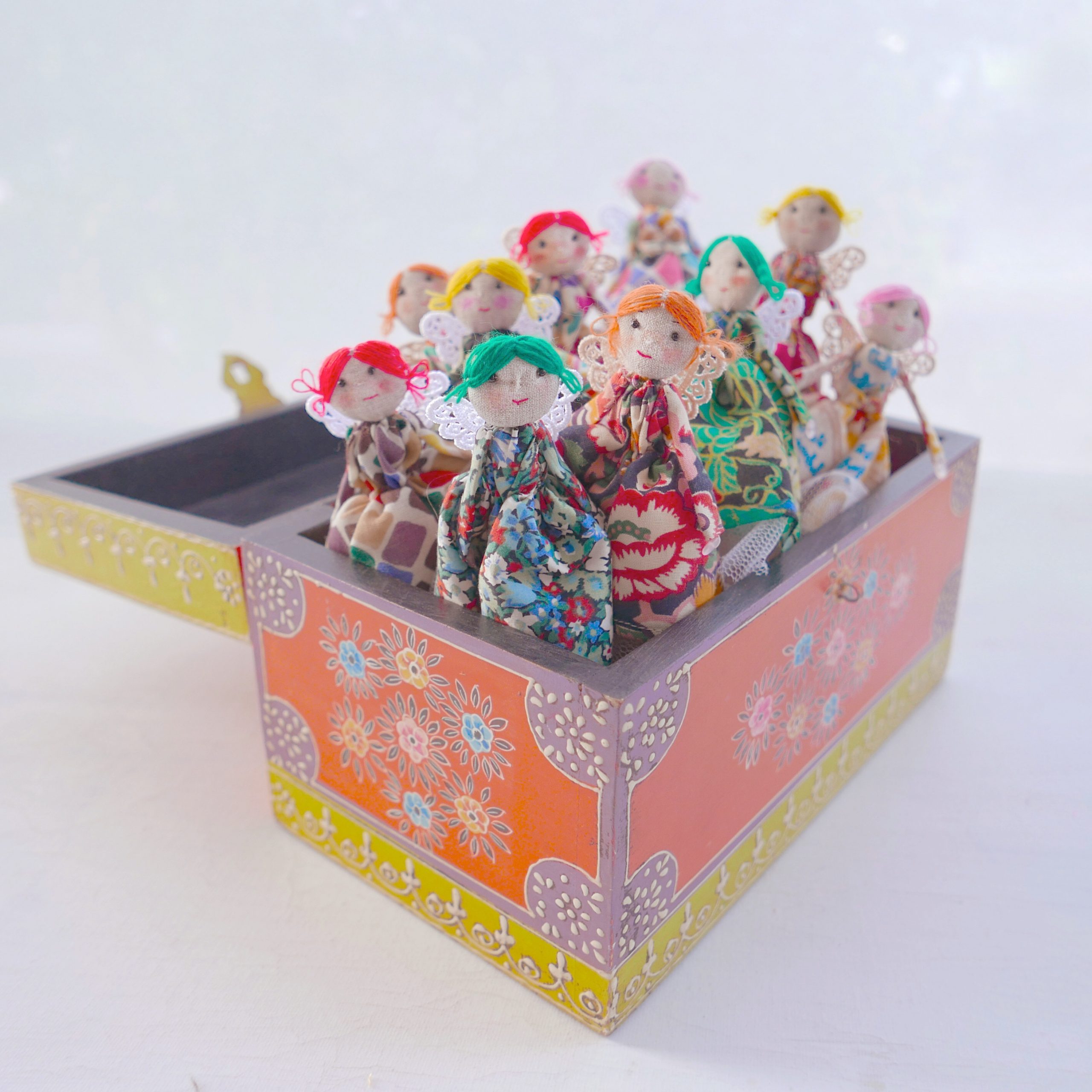 Handmade colourful miniature fairy dolls by modflowers british maker
