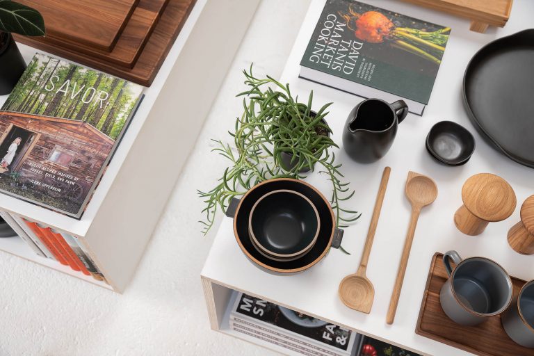 Wooden spoons, cookery books, plants and more inside scandi inspired homeware store Woodland Mod in Seattle