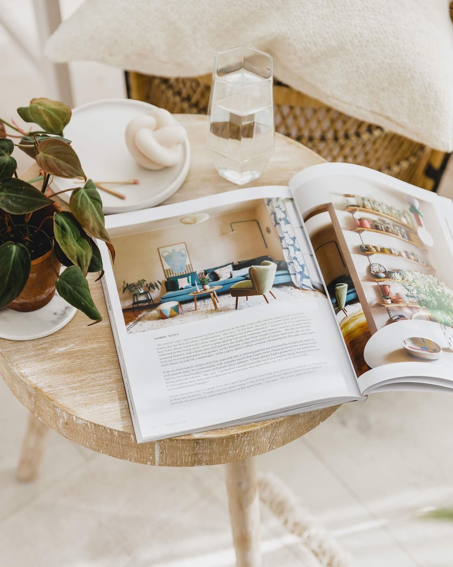 a copy of interiors and lifestyle magazine 91 Magazine open on a coffee table