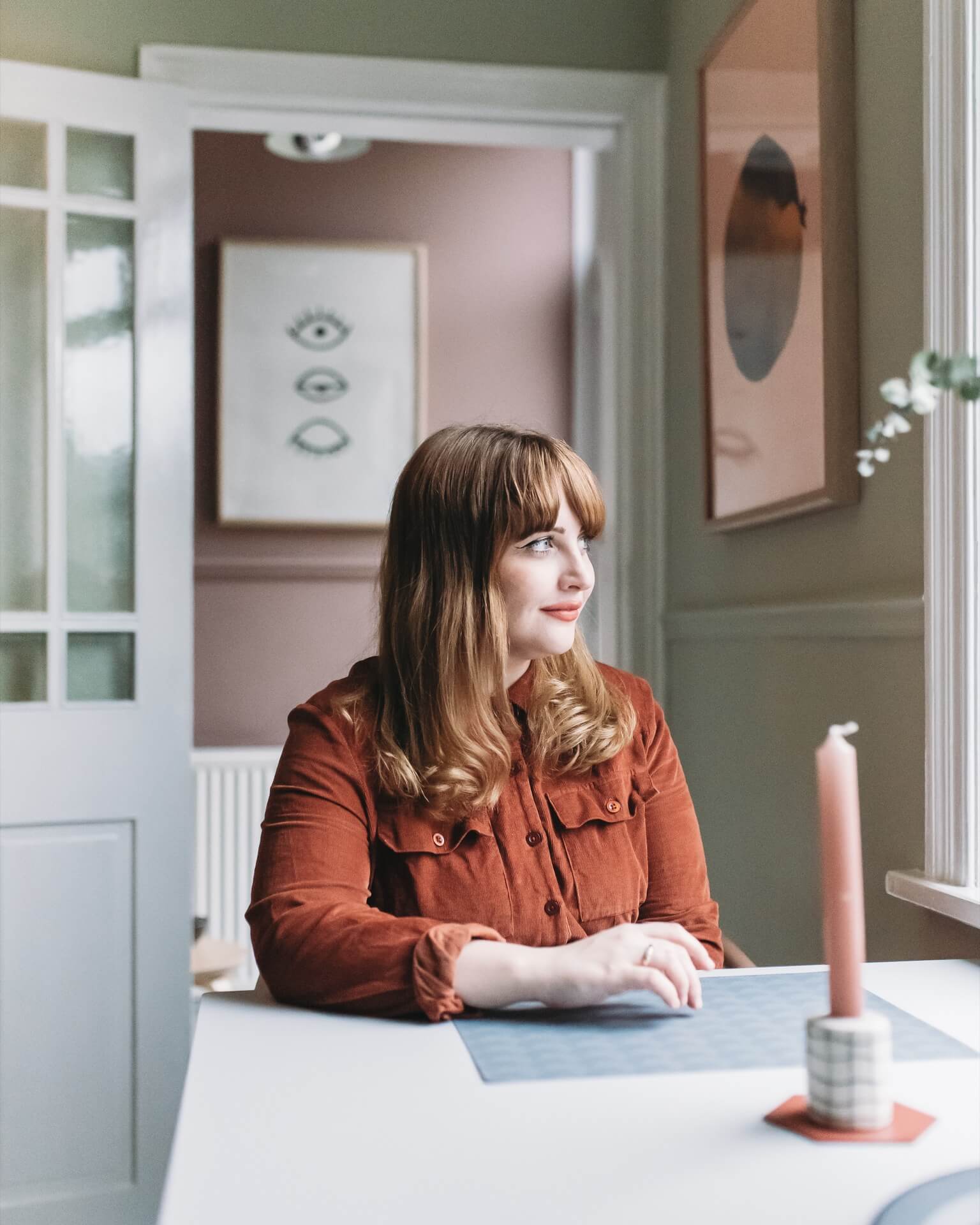 illustrator and designer Abbey Withington pictured in her home for 91 Magazine