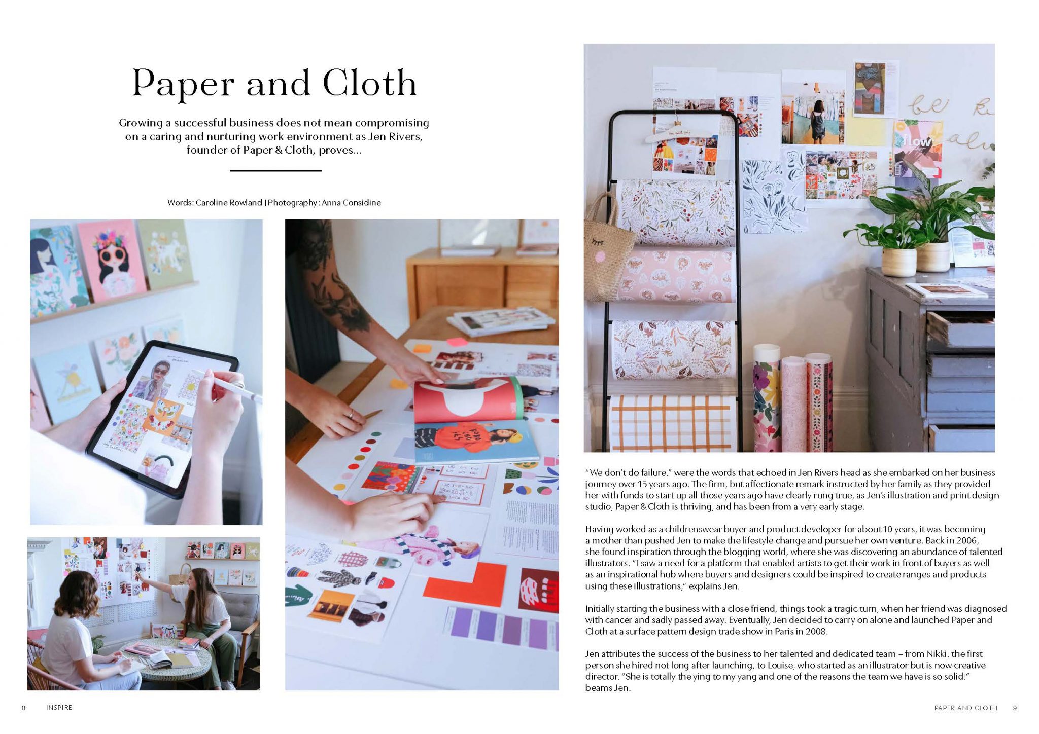 Paper & Cloth feature for 91 Magazine e-zine Seek Inspire Create