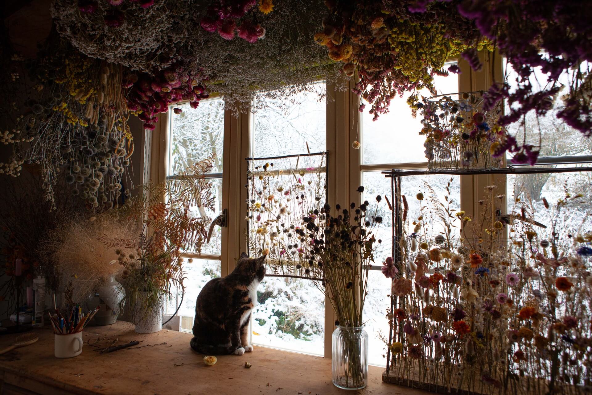 floral sculpture designer Layla Robinson's studio 