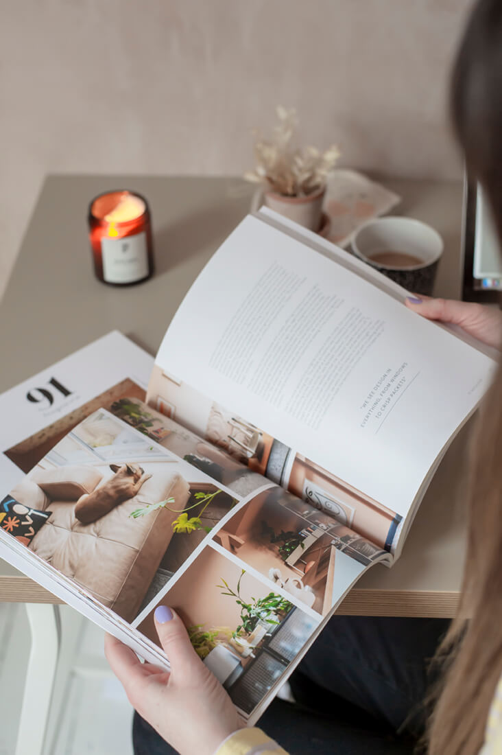 Pages of 91 Magazine, interiors and lifestyle magazine