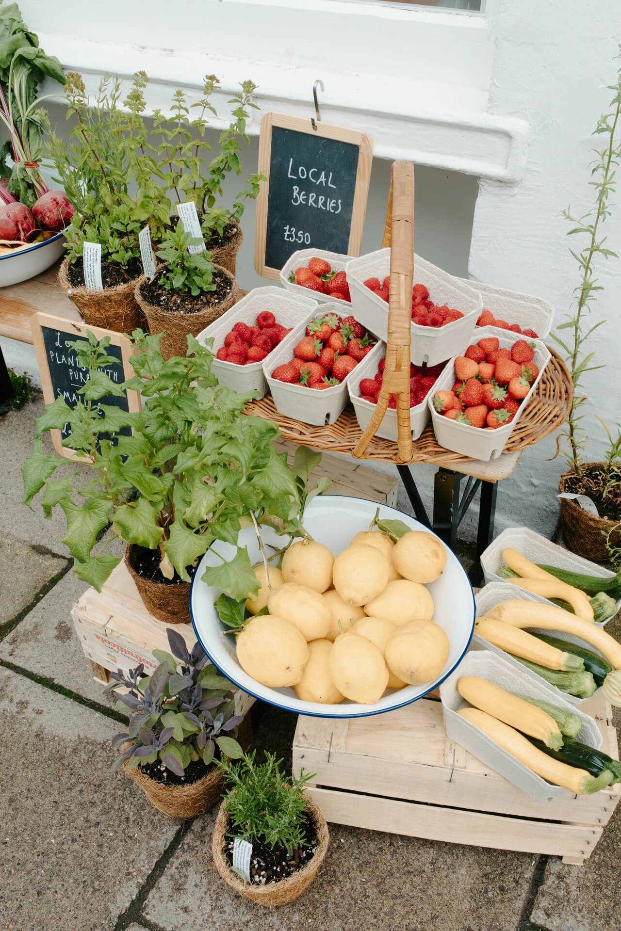 local produce for sale at Lon Store in Dunkeld, Scotland