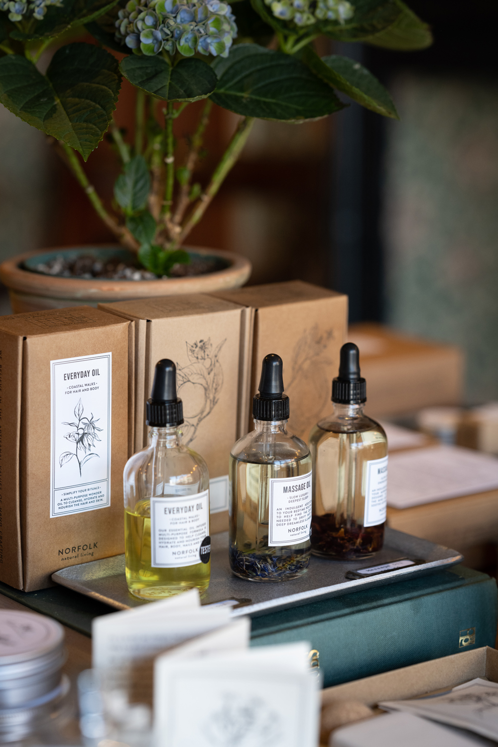 British made fragrance oils inside Norfolk Natural Living's Perfumery shop, Holt, Norfolk
