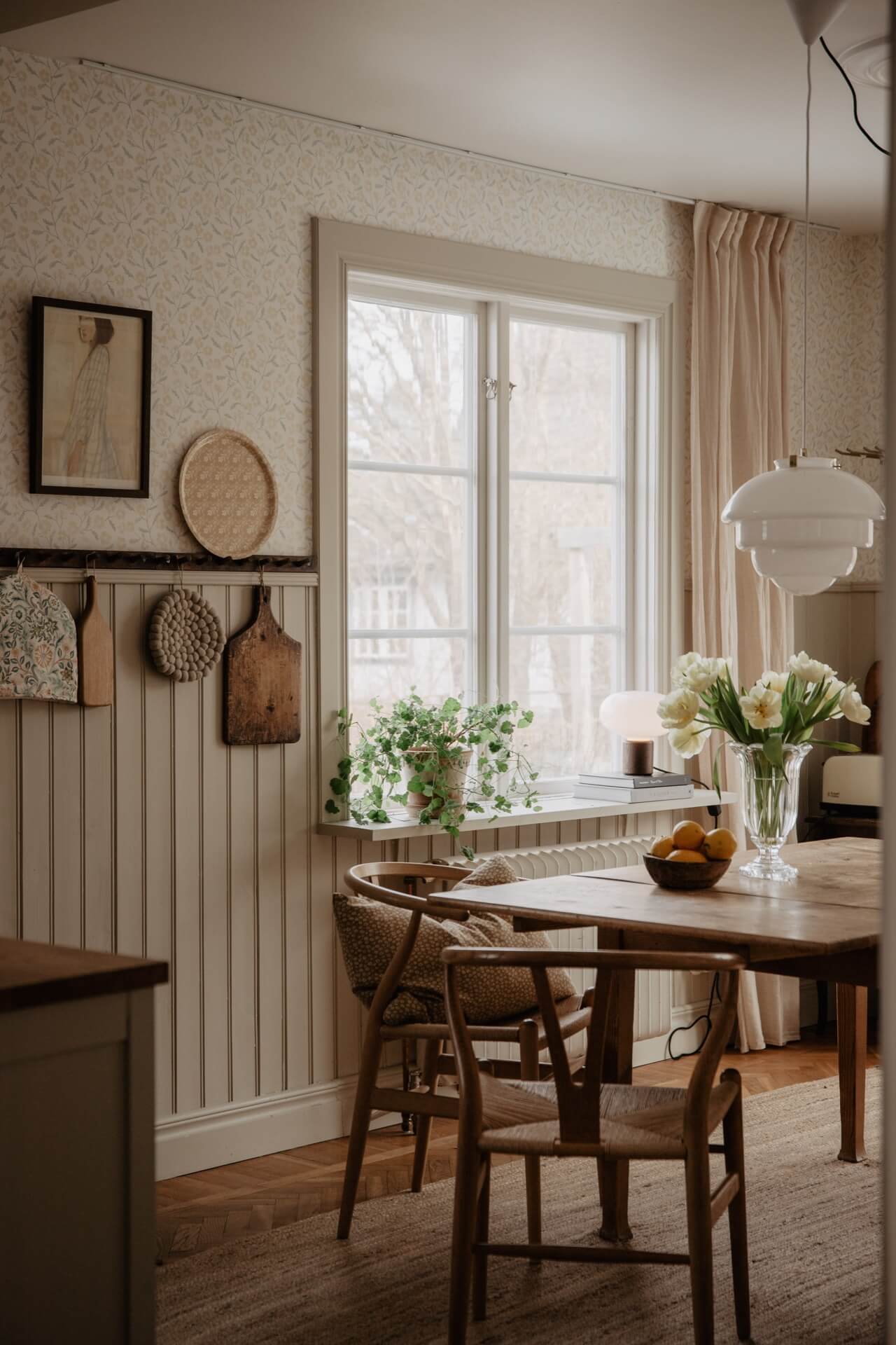 Emelie Sundberg home tour - interior of Swedish home - kitchen table