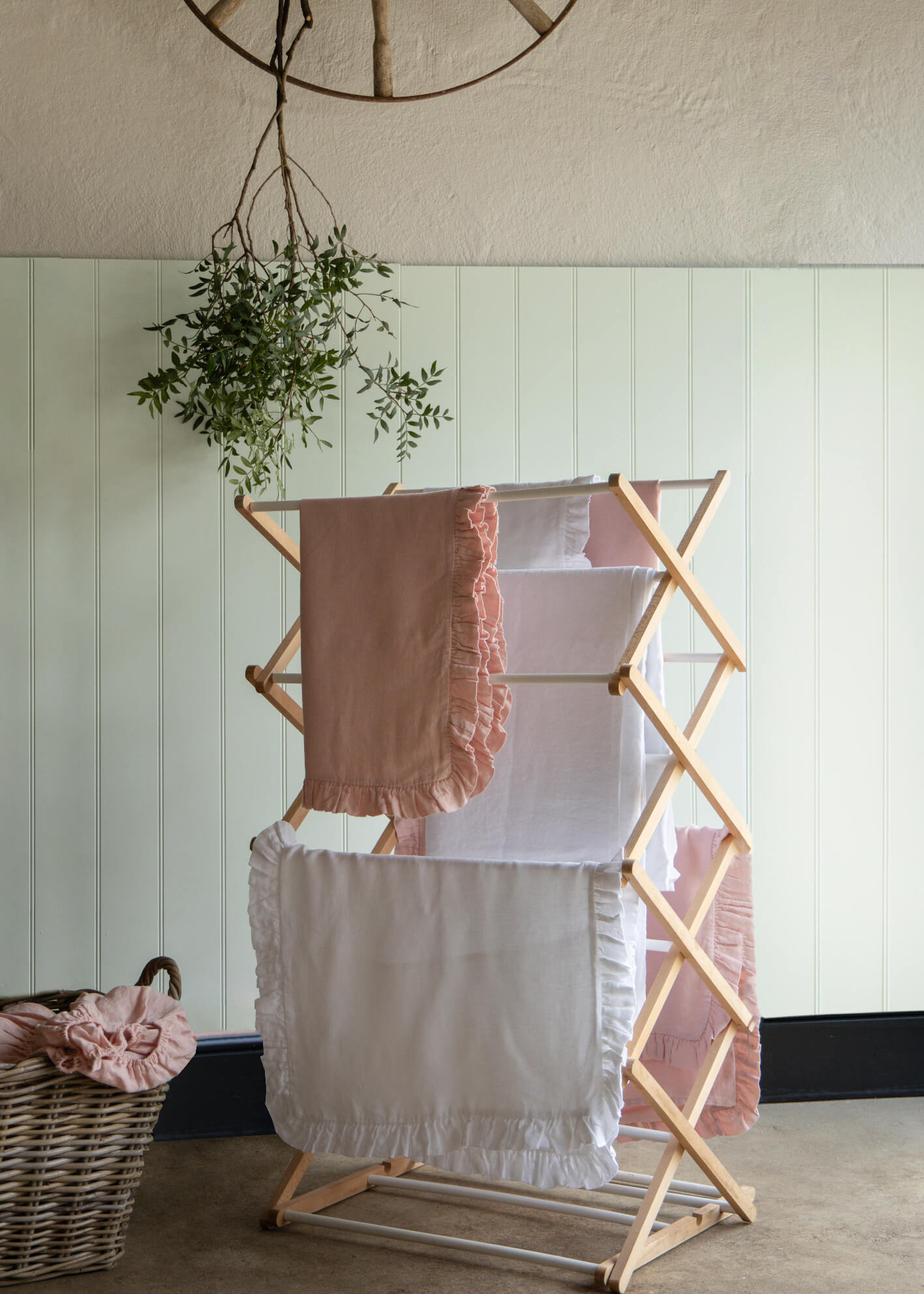 Pastel pink and white frilly bedding by Sorbet Living