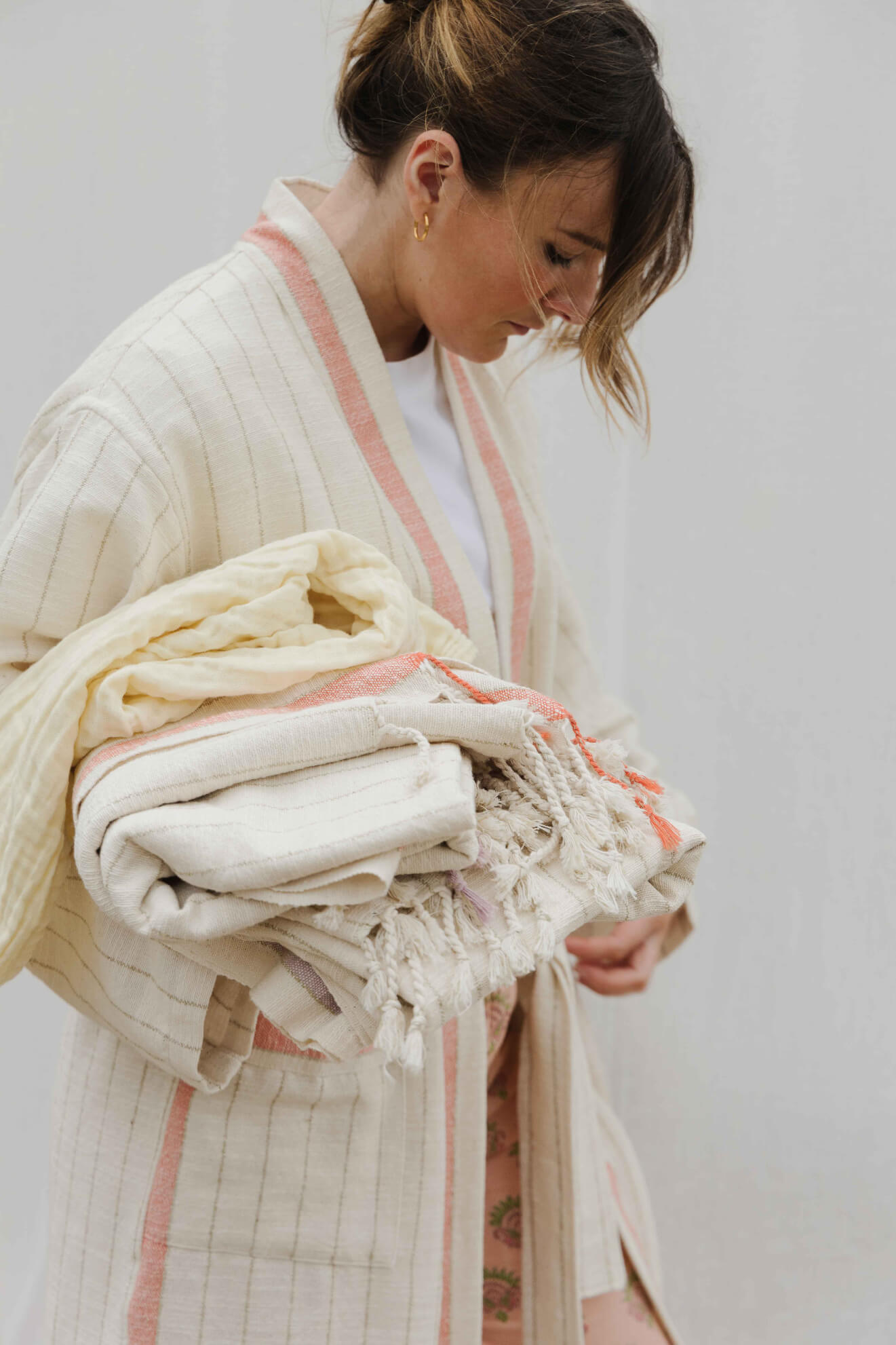 Striped blankets and dressing gown by Sorbet Living