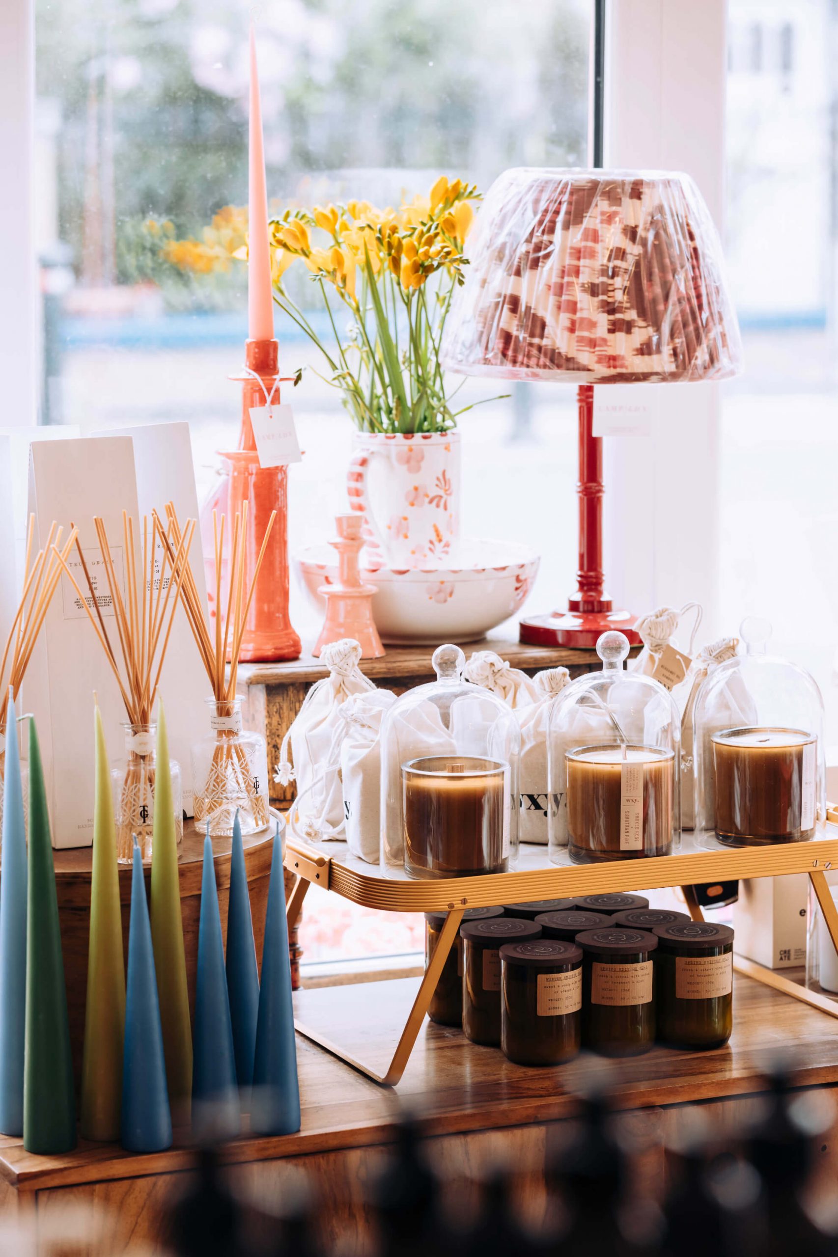 Candles, lampshades and ceramics inside LAMP LDN Peckham - an independent London homewares store