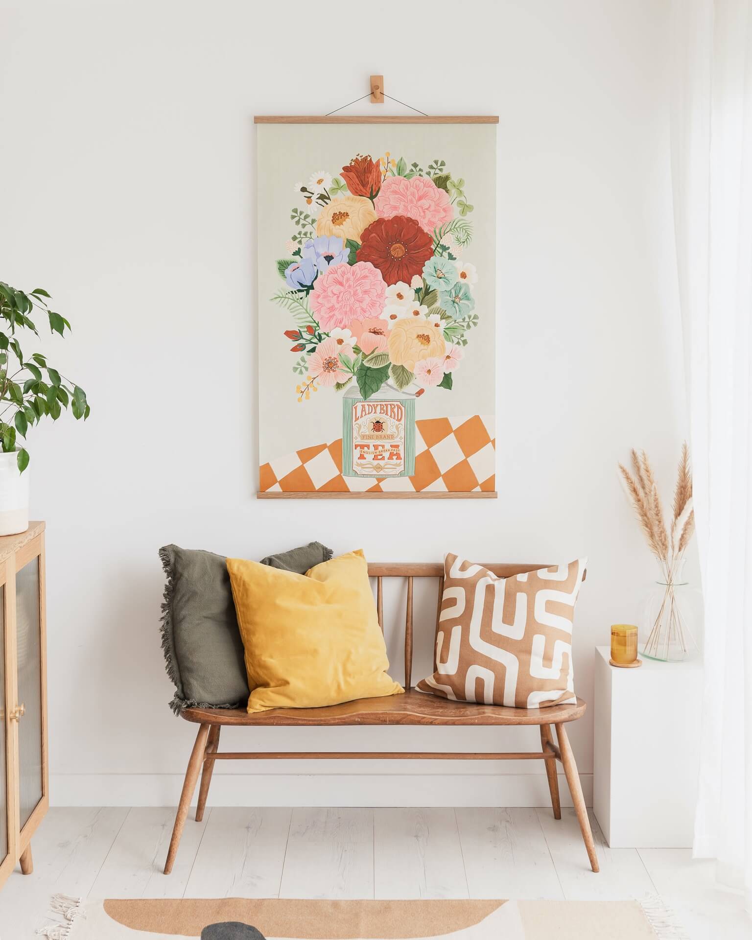 illustrated floral wall hanging by Minibeau.