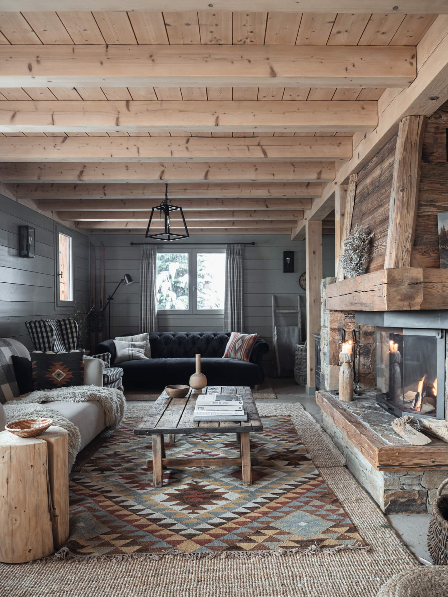 Cabin style interior featured in The Poetry of Spaces book by Sarah Andrews