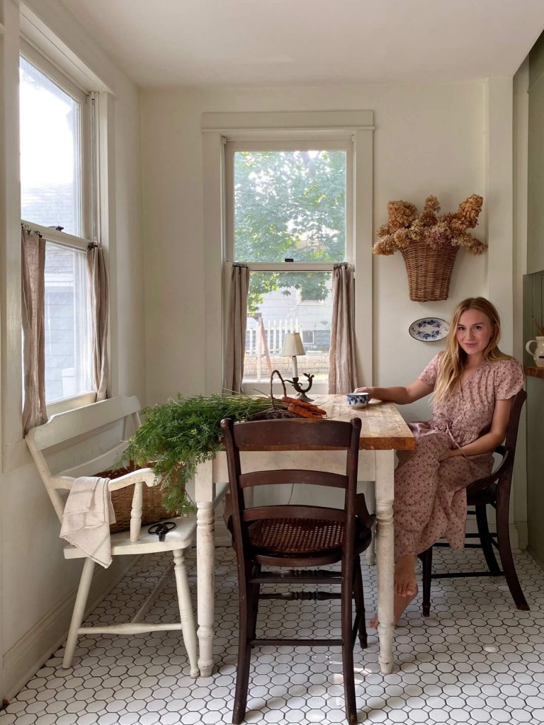 Emma O'Connor in her country style kitchen