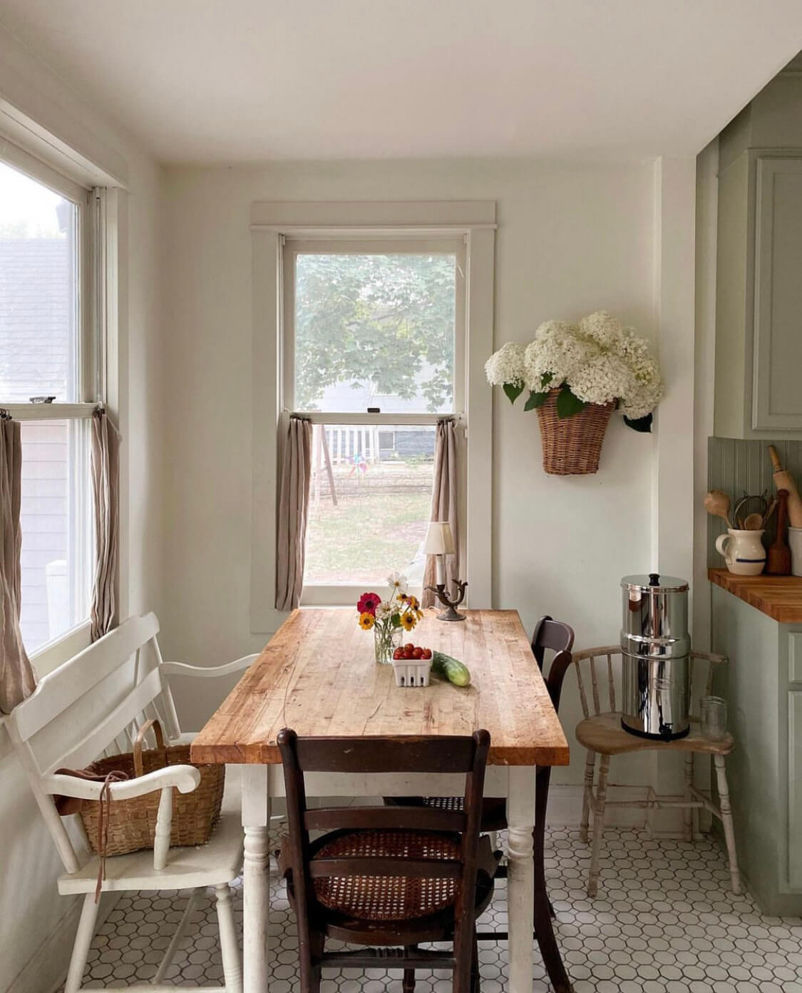 Kitchen table in a country style home interior