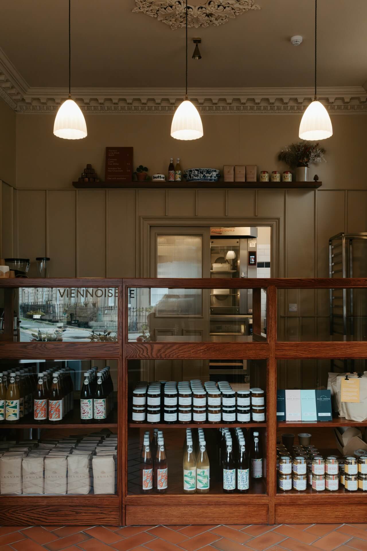 Interior of independent bakery Lannan in Edinburgh, Scotland