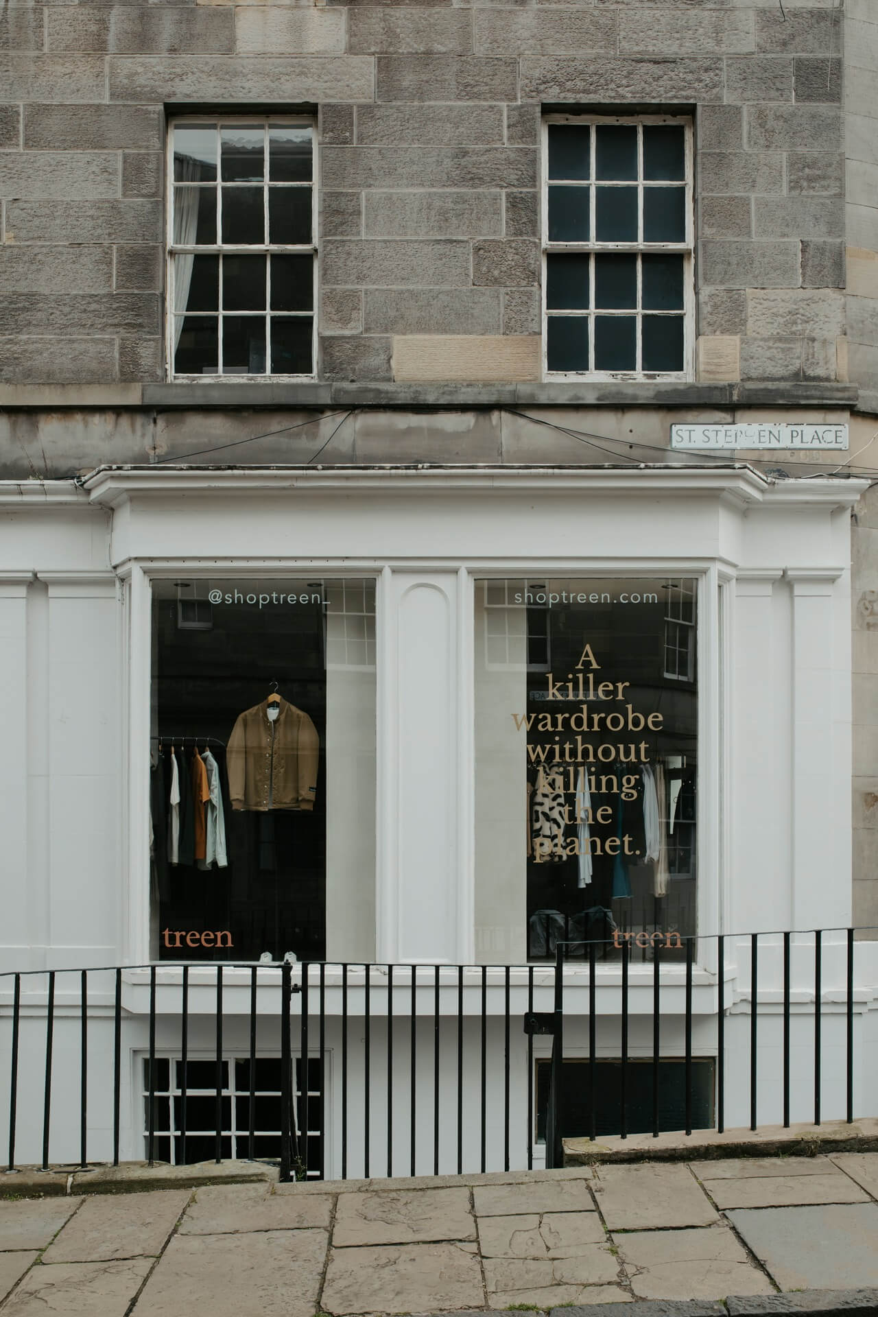 exterior of independent fashion store Treen in Edinburgh, Scotland