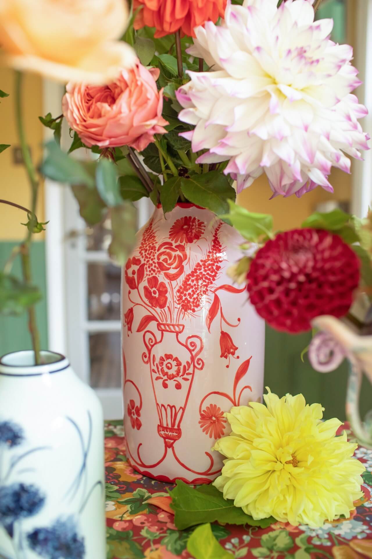 Colourful vintage antique style vases from independent UK contemporary homeware brand Vaisselle