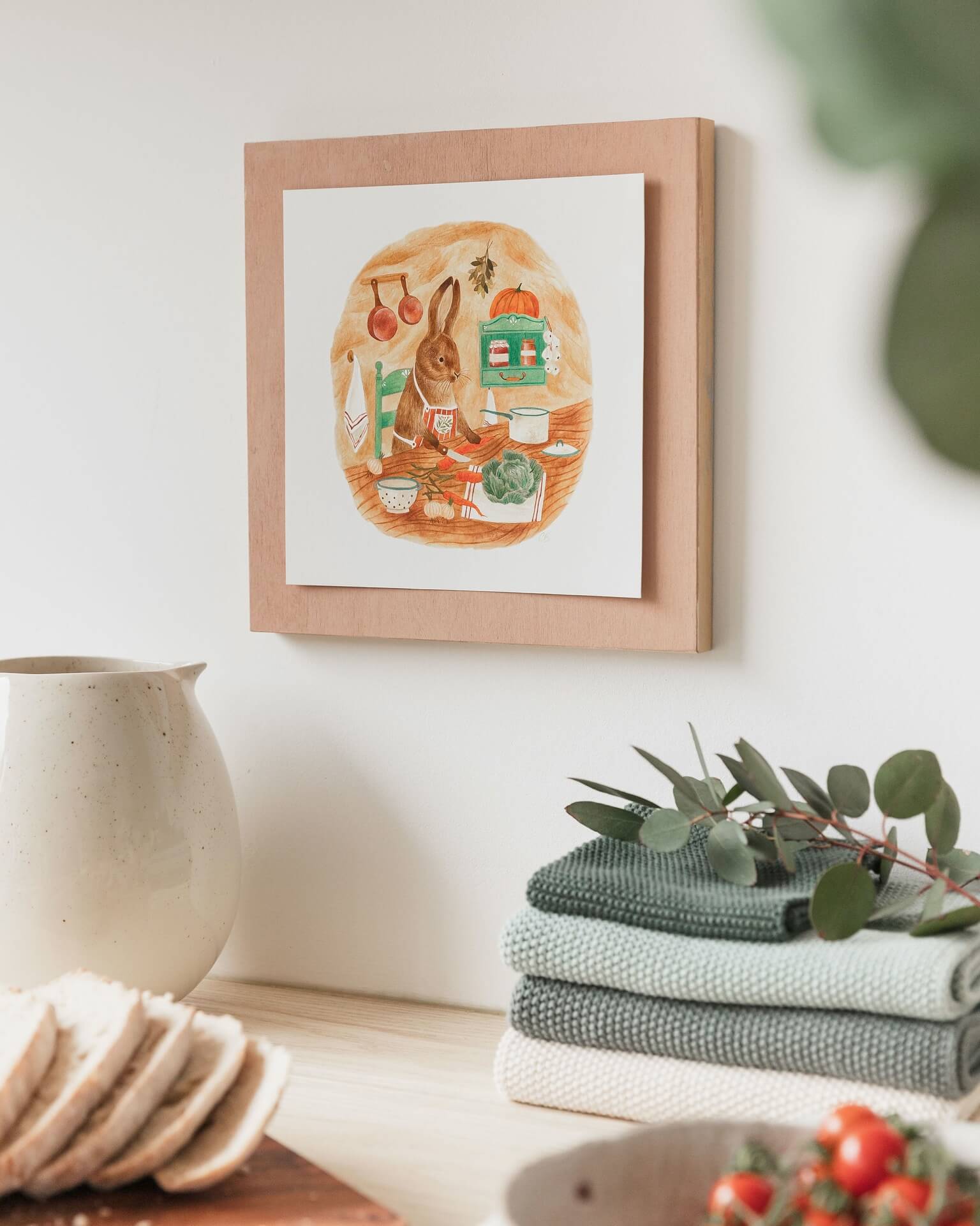 illustrated art print on wall and other objects from lifestyle store Tusk