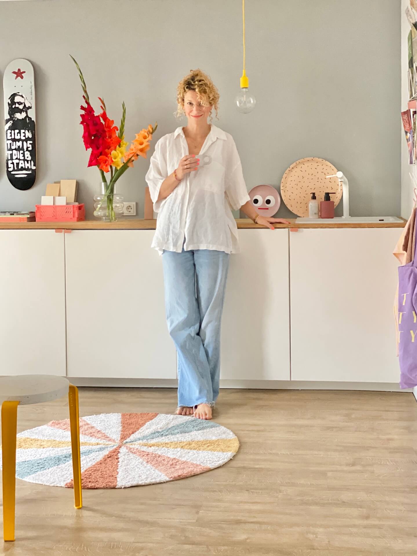 Yve Michels, designer at interior design company prettylittlespace in Germany in her own home