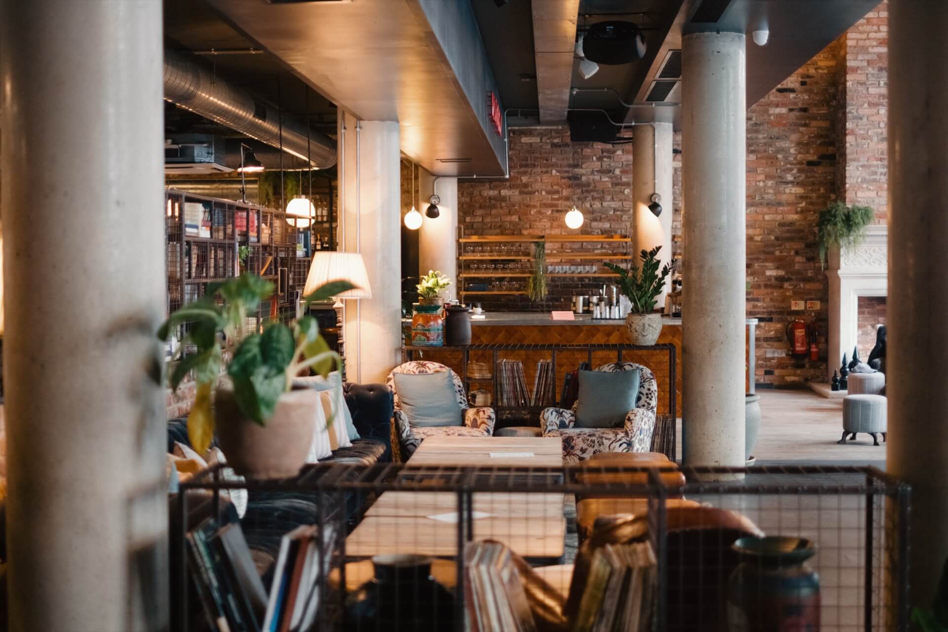 interior of The Hoxton in London's Shoreditch - a great place for free co-working