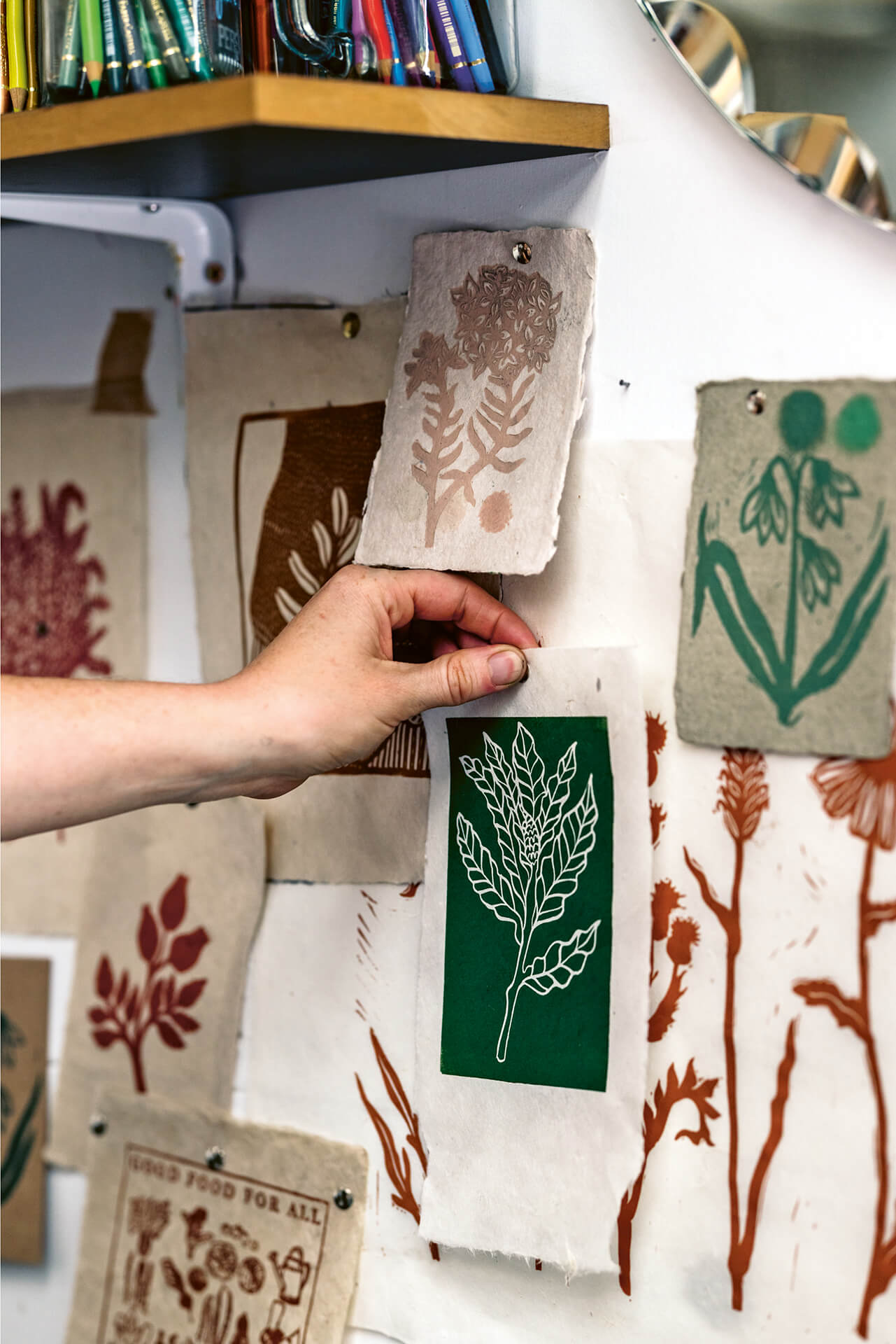 from Botanical Block Printing book by Rosanna Morris - reviewed by 91 Magazine.