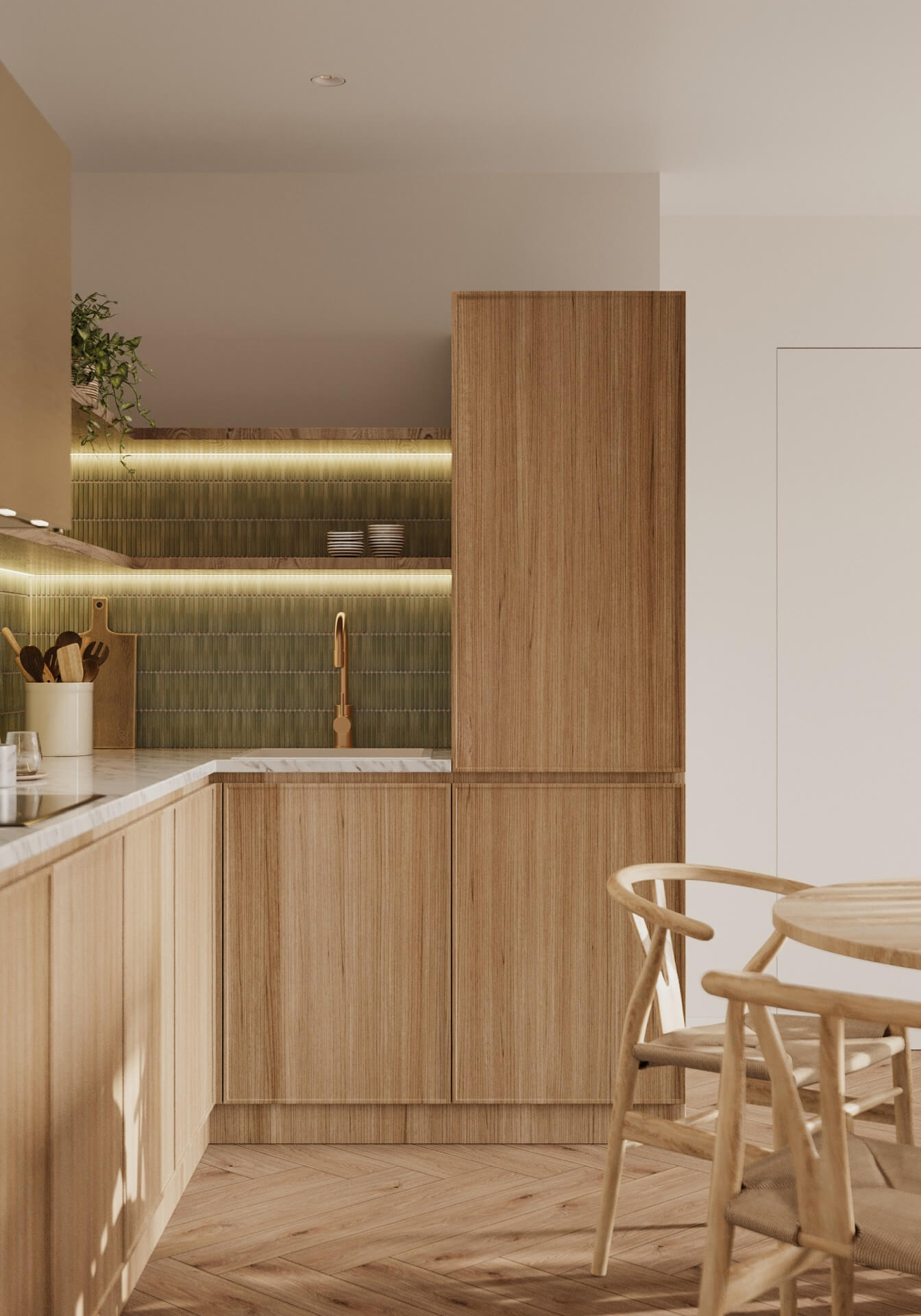 Japanese inspired kitchen by Interior designer Raluca Vaduva of Detail Movement